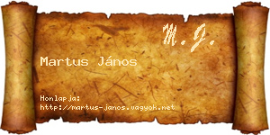 Martus János névjegykártya