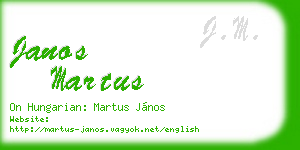 janos martus business card